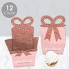 Big Dot of Happiness Rose Gold Grad - Square Favor Gift Boxes -  Graduation Party Bow Boxes - Set of 12 - 3 of 4