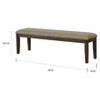 Vynxaria 63"W Transitional Bench Espresso/Warm Gray Tones, Fabric Padded Seat and Back, Nailhead Trim, Solid Wood Build - 2 of 4