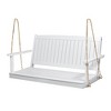 Wooden Porch Swing, Outdoor Patio Accent Furniture, Outdoor Bench Swing Chair With Hanging Chains - image 4 of 4