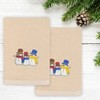 Linum Home Textiles Christmas Snow People - Embroidered Luxury 100% Turkish Cotton Hand Towels (Set of 2) - 2 of 3