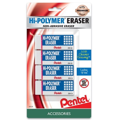 Pentel Eraser Caps, Hi-Polymer, 10 Pack - 10 erasers