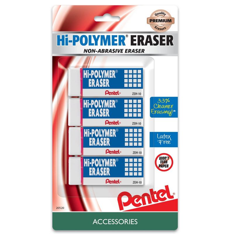 Pentel Hi-Polymer Erasers - 4ct, 1 of 8