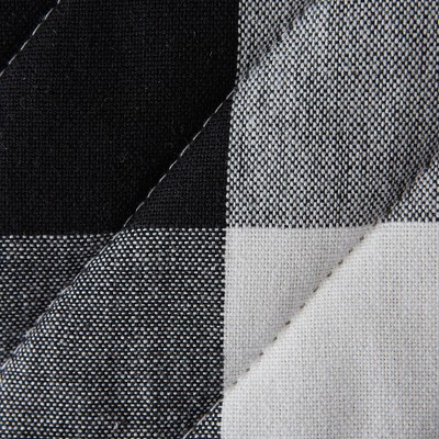 Black and White Gingham Cotton Pot Holder Set