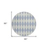 Sky Blue And Ivory Geometric Washable Indoor Outdoor Area Rug - 3 of 4