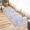 Area Rug Washable Non Slip Backing Boho Trellis Rug Low Pile Distressed Floor Carpet Retro Accent Rug for Living Room Bedroom - 3 of 4