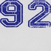 Rerun Island Women's 92 Collegiate Blue Distress Short Sleeve Graphic Cotton Cropped Loose T-shirt - Bright White M - 2 of 4