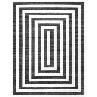 Nuloom Sharri Modern Striped Pet Friendly Machine Washable Area Rug, 4' x 6', Charcoal