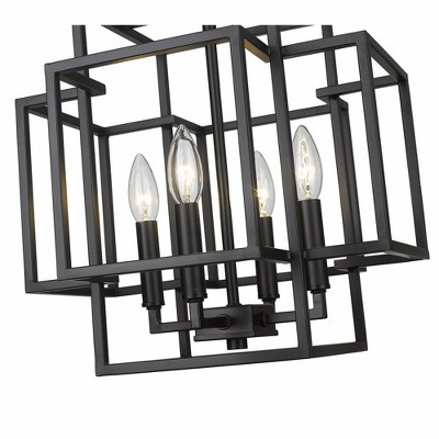 Contemporary Titania Matte Black 14" Geometric Pendant Light