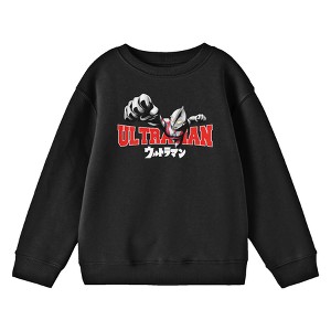Ultraman Collegiate Text Crew Neck Long Sleeve Youth Black Sweatshirt - 1 of 3