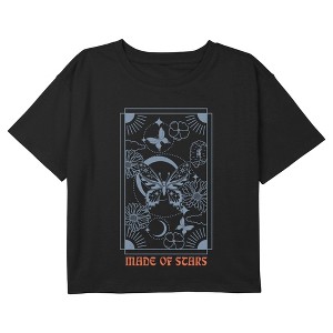 Girl's Lost Gods Made of Stars Butterfly Tarot Crop Top T-Shirt - 1 of 3