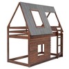 Grungis Twin Size House Loft Bed with Roof and Slide,Bunk Bed with Ladder and Guardrail,Modern Loft and Bunk Bed for Bedroom - 4 of 4