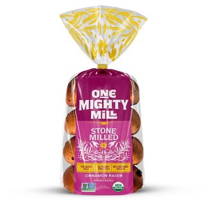 One Mighty Mill Whole Wheat Cinnamon Raisin Bagel - 4ct / 13.4oz - 1 of 4
