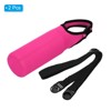 Unique Bargains Neoprene Insulated Removable Shoulder Straps Water Bottle Sling Bags 2.64"x7.28" 2 Pcs Rose Red - 3 of 4
