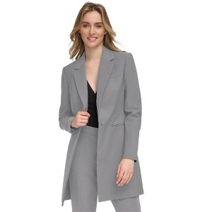 Calvin Klein Womens Longline One Button Blazer Jacket - 1 of 1