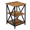 HomeStock Belmont Three Tier End Table with Sturdy Metal Frame, Open Storage Shelves and Sleek Functional Contemporary Style - 2 of 4