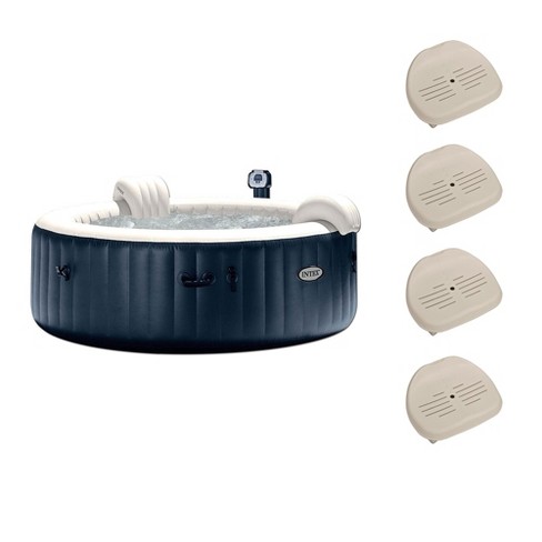 Intex Pure Spa 6 Person Portable Outdoor Bubble Jets Hot Tub Seats 4 Pack