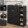 42''Tall Modern Shoe Storage Cabinet with Doors and Drawers,3 Adjustable Shelves and Stable Base,4 Tier Shoes Rack Organizer for Entryway,Front Door - 4 of 4