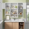 VECELO Bathroom Storage Cabinet with Mirror & Towel Rack, Wall Mounted Medicine Cabinet with Door & Open Shelves, White - 4 of 4