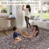 Boho Print Washable Rugs Non Slip Low Pile Vintage Floral Traditional Carpet for Living Room - 4 of 4