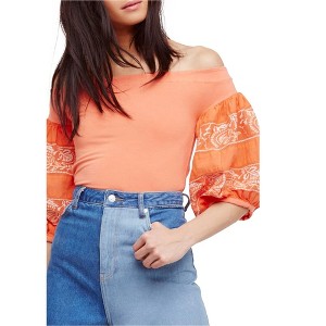 Free People Womens Rock With It Embroidered Knit Blouse - 1 of 1
