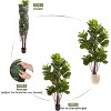 Artificial Fiddle Leaf Fig Tree 3Ft Fake Ficus Lyrata Plant with 72 Leaves Faux Plants in Pot for Indoor Outdoor House Home Office Garden - 4 of 4