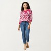 Anna-Kaci Women's Bold Abstract Floral Pattern Knit Sweater with Soft Textured Feel Ribbed Crew Neckline and Relaxed Silhouette - 3 of 4