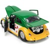 1959 Volkswagen Drag Beetle Green & Yellow and Michelangelo Figure "Teenage Mutant Ninja Turtles" 1/24 Diecast Model Car by Jada - 4 of 4