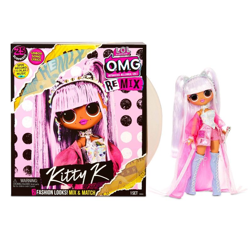 L.O.L. Surprise!  O.M.G. Remix Kitty K Fashion Doll &#8211; 25 Surprises with Music, 1 of 15