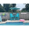 2-Person Bar Height Adirondack Chair Set with Built-In Table, Turquoise HDPE Patio Beach Seating - 4 of 4