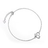14k Rose Gold and Sterling Silver Heart Anklet with Crystals - 3 of 4