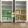 Resenkos 63" Small Buffet with Hutch, 4-Door Kitchen Pantry, Freestanding Storage Cabinet with Adjustable Shelf for Dining Room, Living Room, White - 4 of 4
