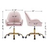 NicBex Adjustable Height Velvet Home Office Desk Chairs with Universal Wheels for Work Study Vanity - 3 of 4
