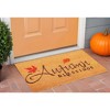 HomeRoots 17" X 29" Natural Black and Orange Coir Autumn Blessings Outdoor Fall Door Mat - 2 of 3