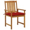 vidaXL Solid Acacia Wood Patio Chairs with Cushions, Set of 2, Outdoor Garden Furniture, Durable and Stable - 2 of 4