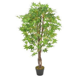Aghana Digitals 47.2in Realistic Artificial Maple Tree - Green Leaves, Brown Pot, Maintenance-Free - 1 of 2
