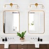 Modern Gold Bathroom Vanity Light 3-Light, Globe Ribbed Glass Shade Wall Sconce for Mirror Lighting - 4 of 4