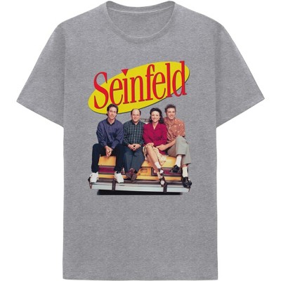 Hybrid Mens Seinfeld Graphic T-Shirt, Grey, Large