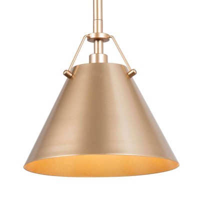 LNC Darren 1-Lights 8" Modern Cone Mini Pendant  Lights, Matte Brushed Gold