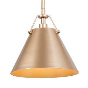 LNC Darren 1-Lights 8" Modern Cone Mini Pendant  Lights, Matte Brushed Gold - 1 of 4