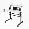 NicBex Home Office Desk Height Adjustable Computer Desk with Scroll Wheels, Cup Holder, Hooks, Wooden Desktop and Legs for Study and Work - 2 of 4