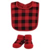 Hudson Baby Infant Boy Cotton Bib and Sock Set, Buffalo Plaid Family, 0-9 Months - 4 of 4
