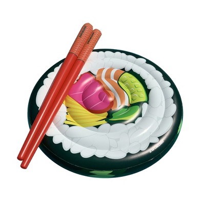 Swim Central 60" Inflatable Sushi Roll Island with Chopsticks Swimming Pool Float