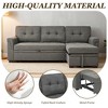 MOONMISS 86" L-Shaped Polyester Fabric Reversible Sectional Sofa/Storage Chaise with Tufted Back Cushions and Track Arms - 4 of 4