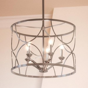 Urban Ambiance Luxury French Rustic Rustic Chandelier,  16" x 23",  Antique Silver Finish, UHP2913 - 1 of 4