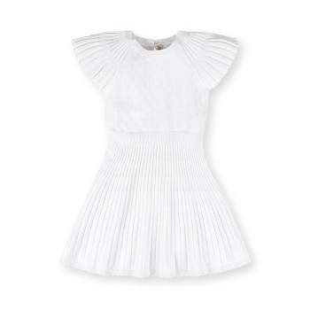 Hope & Henry Girls' Organic Cotton Short Flutter Sleeve Sweater Dress, Infant