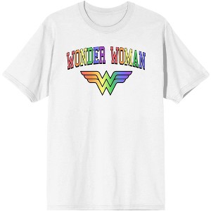 DC Comic Book nder man Rainbow Logo Unisex White Graphic Tee - 1 of 2