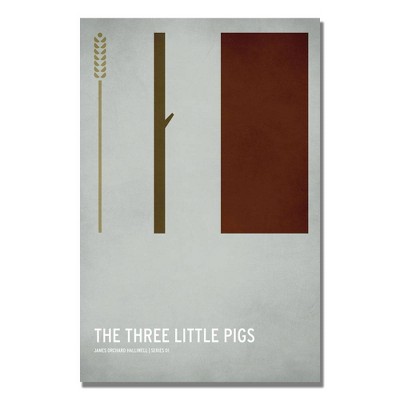 16" x 24" Three Little Pigs by Christian Jackson - Trademark Fine Art