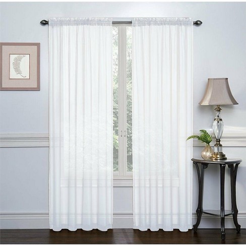 GoodGram 2 Pack: High Woven Elegant White Sheer Curtains - 54 In. X 84 ...