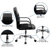 Emma and Oliver Mid-Back Black LeatherSoft and Mesh Swivel Task Office Chair with Arms - 3 of 4