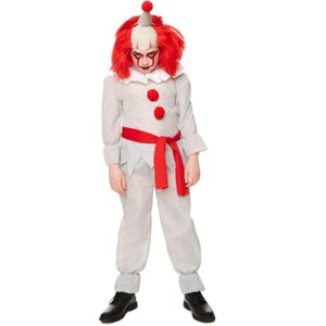 Karnival Costumes Horror Clown Costume for Kids – Perfect for Halloween, Haunted Houses & Parties - 1 of 2